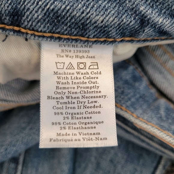 Everlane The Way High Denim Jean Organic Cotton Raw Hem 30 Long - Picture 16 of 16